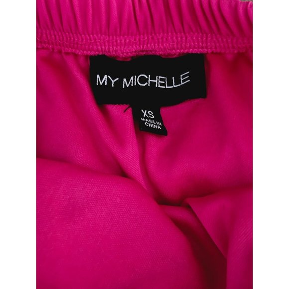 My Michelle Strapless Maxi Dress size XS Embroidered Hot Pink - Picture 4 of 9